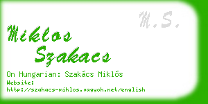 miklos szakacs business card